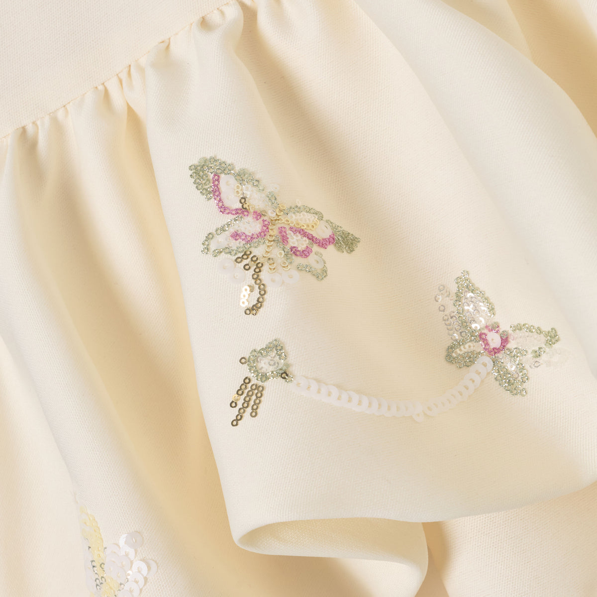 Cream Floral Jacquard Dress