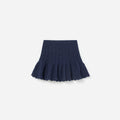 Navy Pointelle Knit Skirt