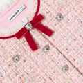 Pink Textured  Boucle Frill Collar  Jacket