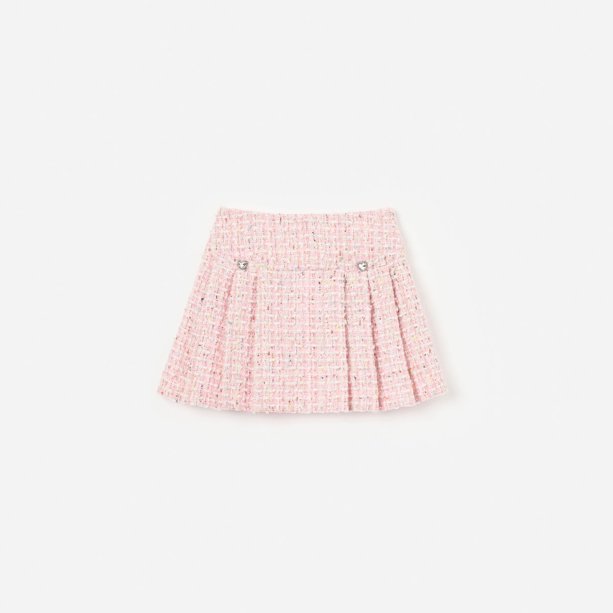 Pink Textured Boucle Mini Skirt