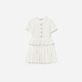 White Textured Knit Dress