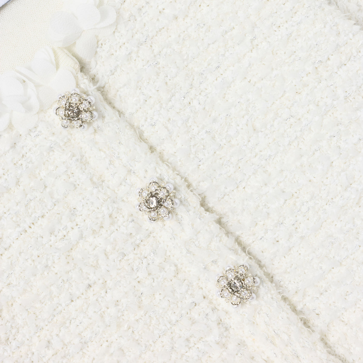 White Textured Knit Dress