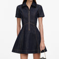 Indigo Denim Collared Mini Dress
