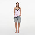 Bleached Wash Denim Shorts