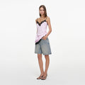 Bleached Wash Denim Shorts
