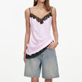 Bleached Wash Denim Shorts