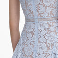 Blue Lace Square Neck Mini Dress