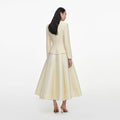 Yellow Boucle And Taffeta Midi Dress
