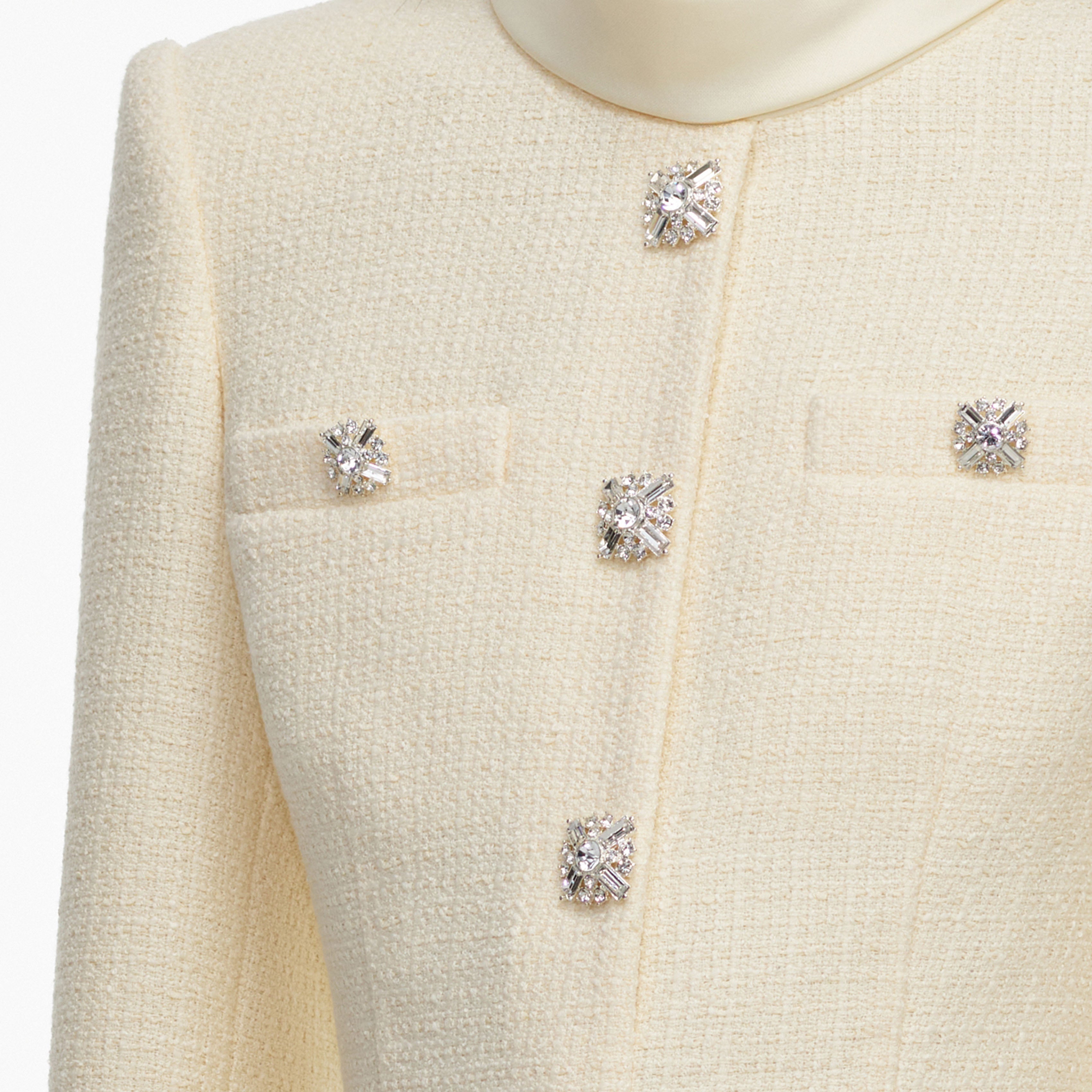 Yellow Boucle And Taffeta Midi Dress