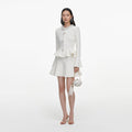 White Textured Knit Mini Dress