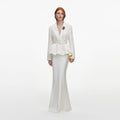 Cream Jacquard Tailored Maxi Dress