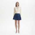 Cream Soft Knit Bow Cardigan
