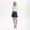 Cream Soft Knit Bow Cardigan