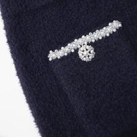 Navy Soft Knit Midi Skirt