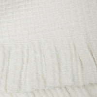 Cream Sequin Textured Knit Skirt