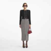 Black Textured Knit Jacket – self-portrait
