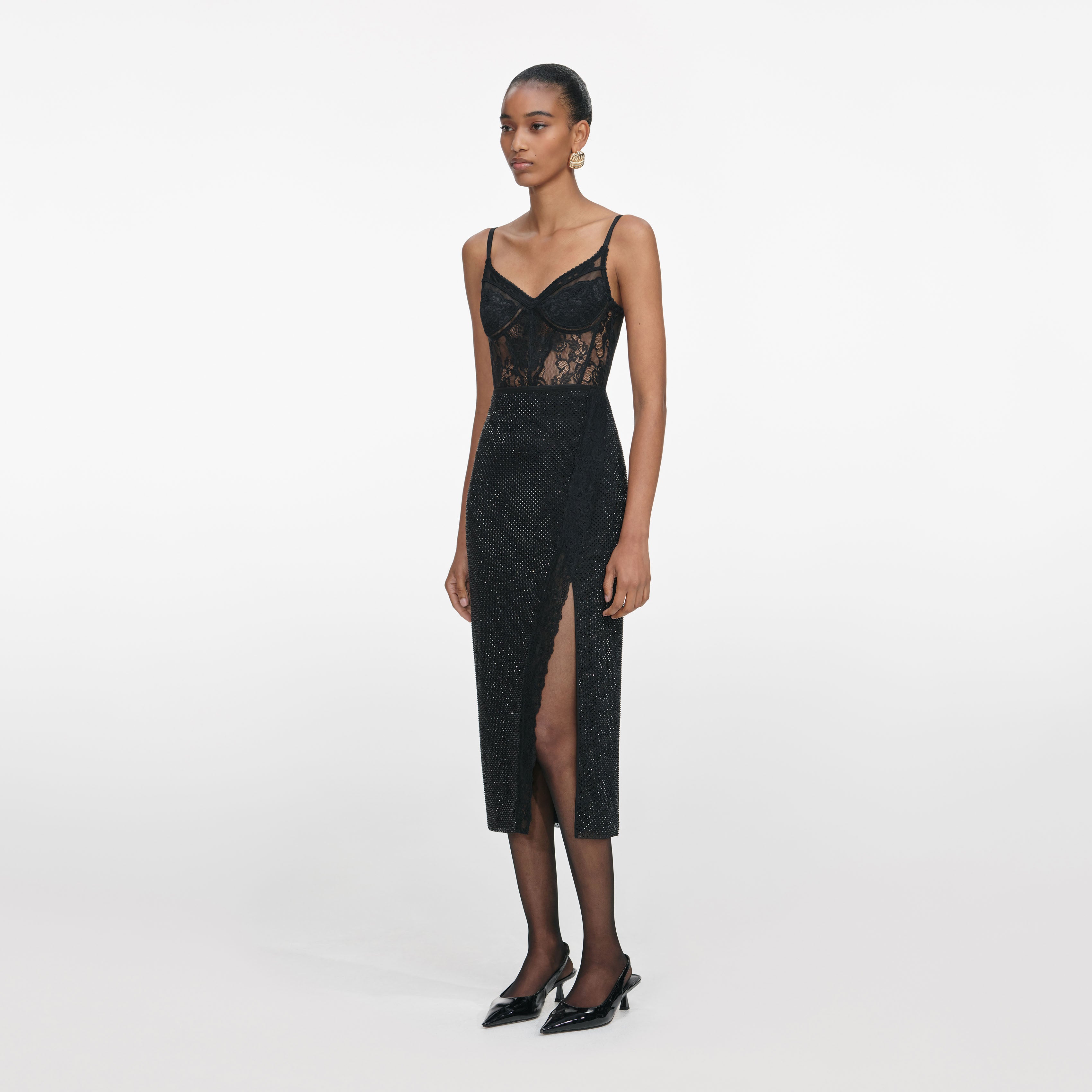 Black Lace Strappy Top