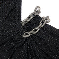 Black Rhinestone Embellished Maxi Dress