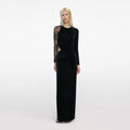 Black Velvet Lace Maxi Dress