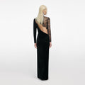 Black Velvet Lace Maxi Dress