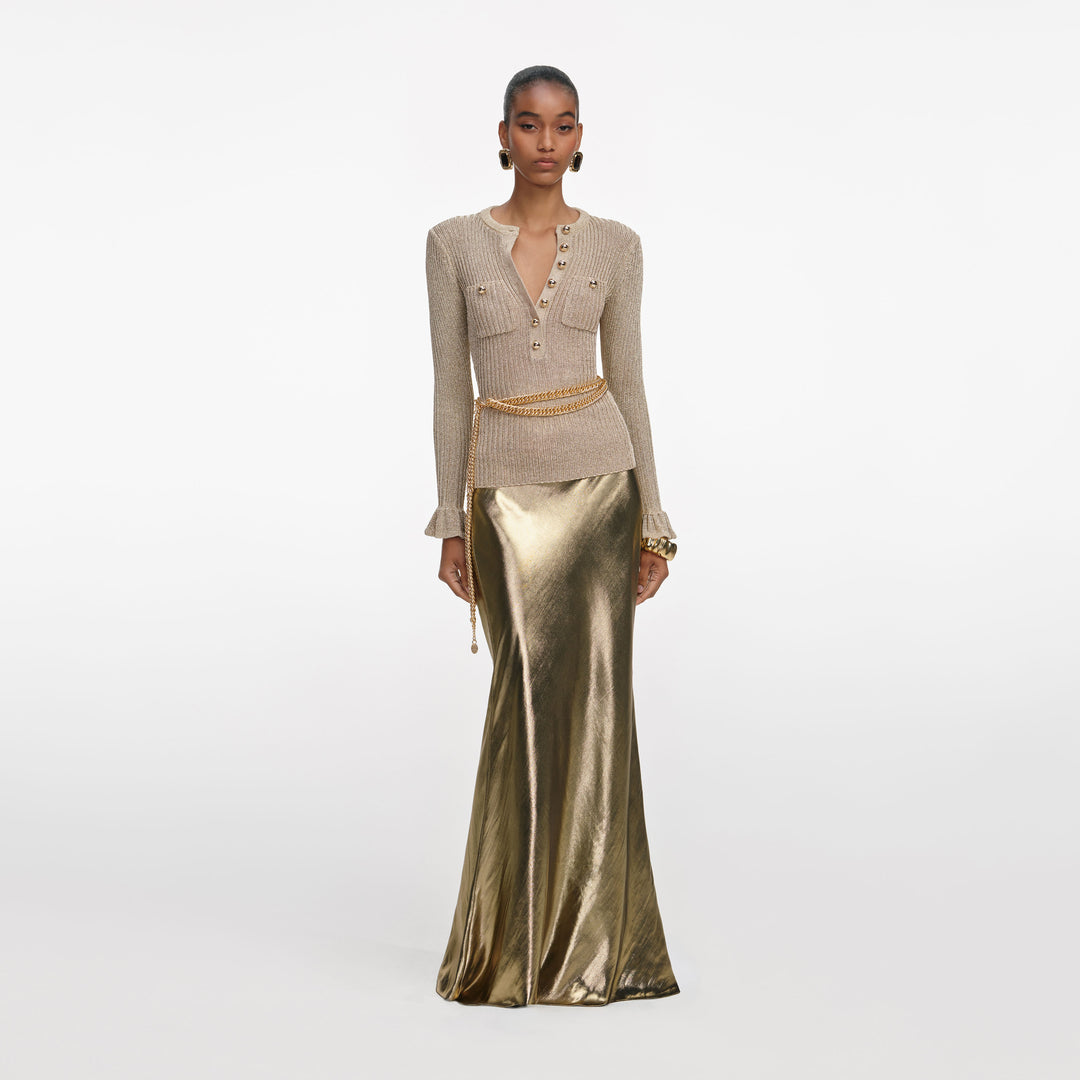 Tyra Top Black Gold Lurex