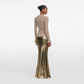 Gold Lurex Ribbed Knit Top
