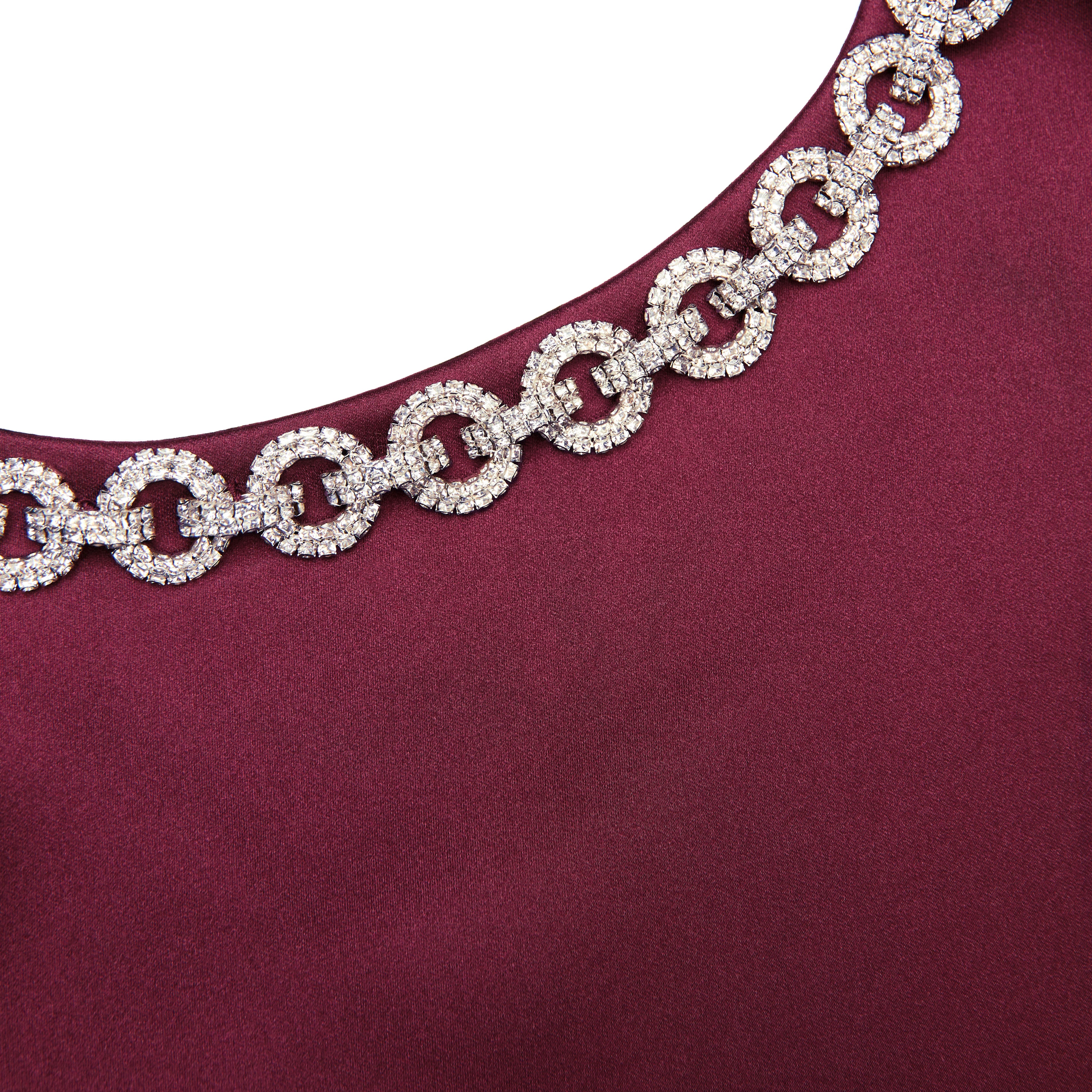 Burgundy Satin Cut Out Mini Dress