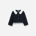 Navy Boucle Collared Jacket