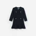 Navy Knit Long Sleeve Dress