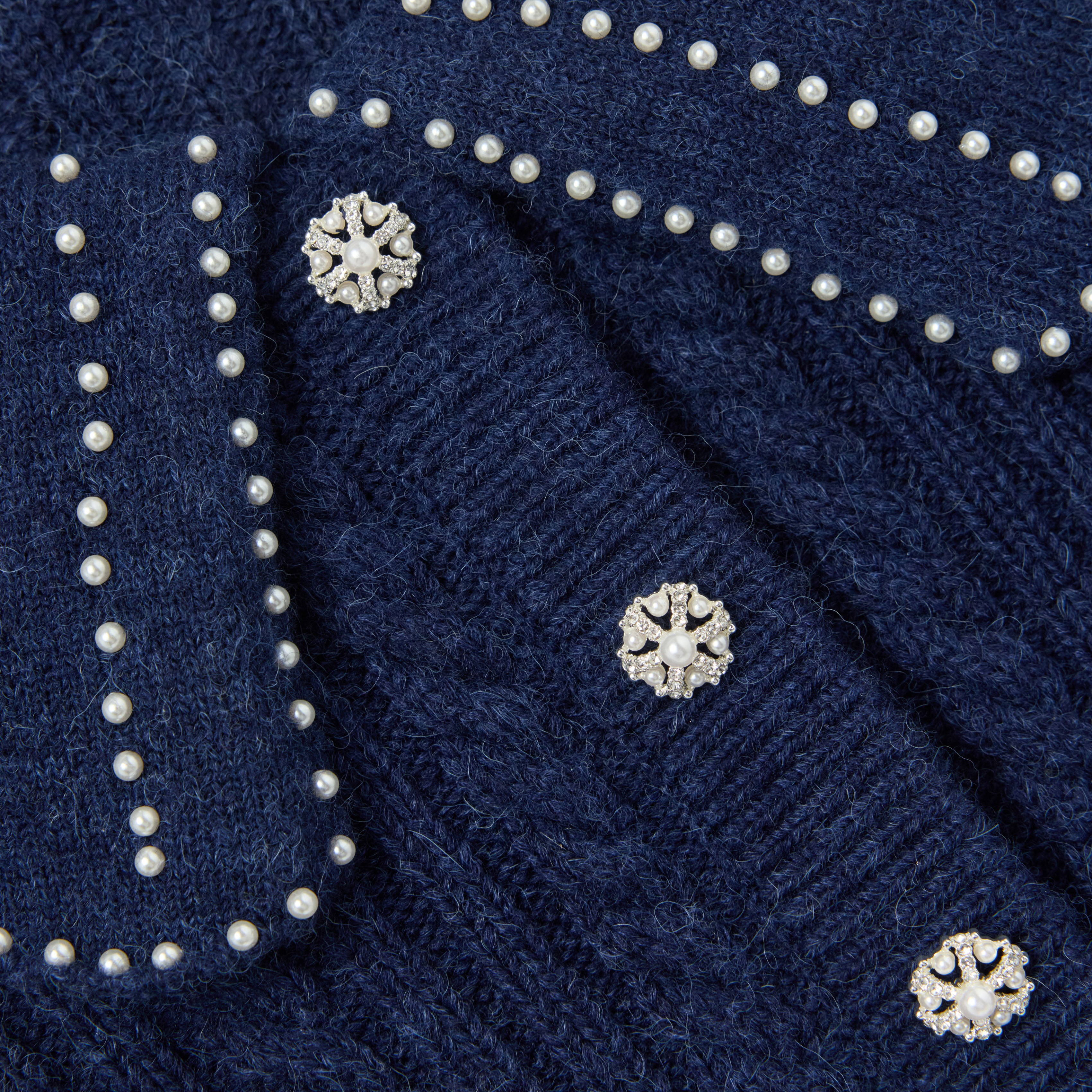 Navy Alpaca Cardigan – self-portrait