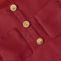 Burgundy Taffeta Short Sleeve Dress