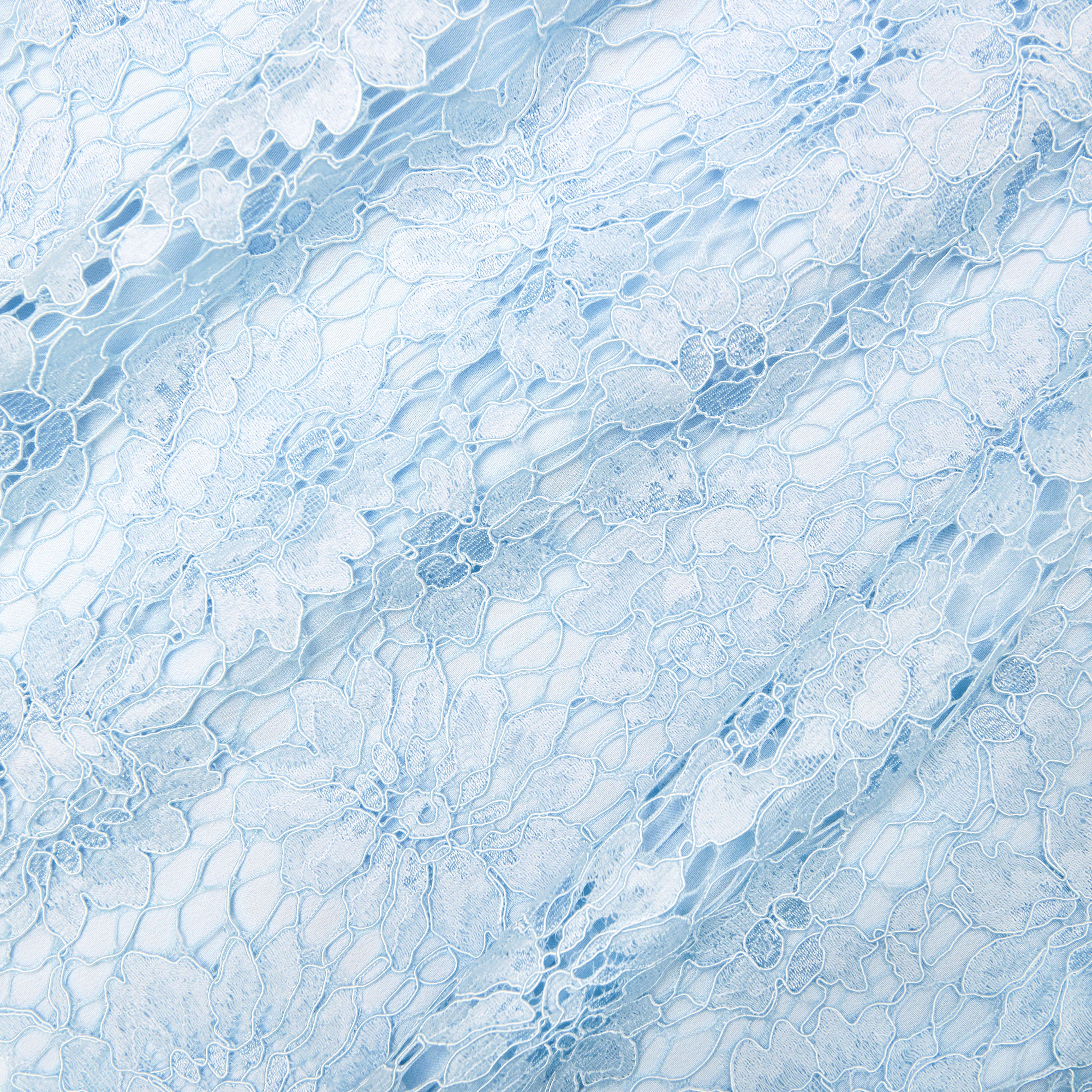 Blue Fine Lace Midi Dress