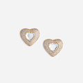 Gold Crystal Heart Earrings