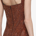 Bronze Crystal Chainmail Mini Dress