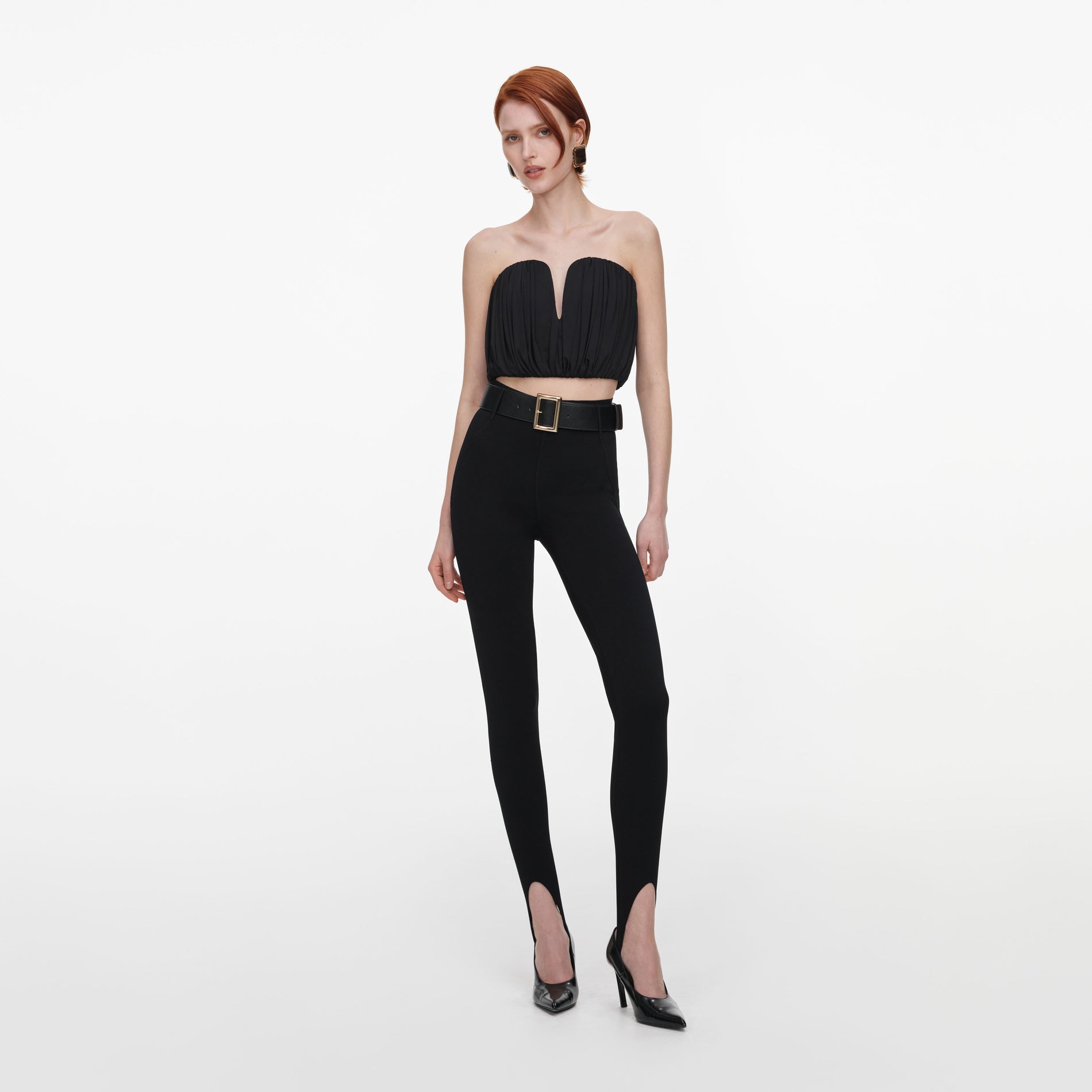 Black Bandeau Jersey Top