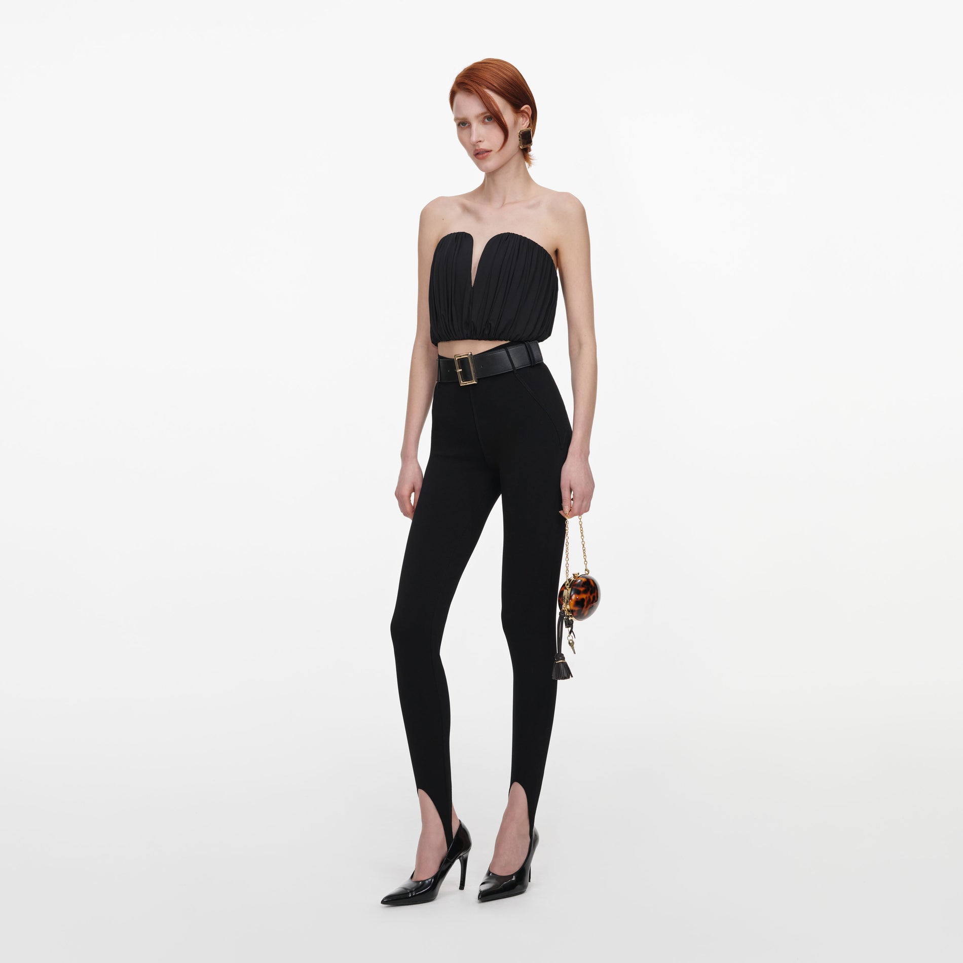 Black Bandeau Jersey Top