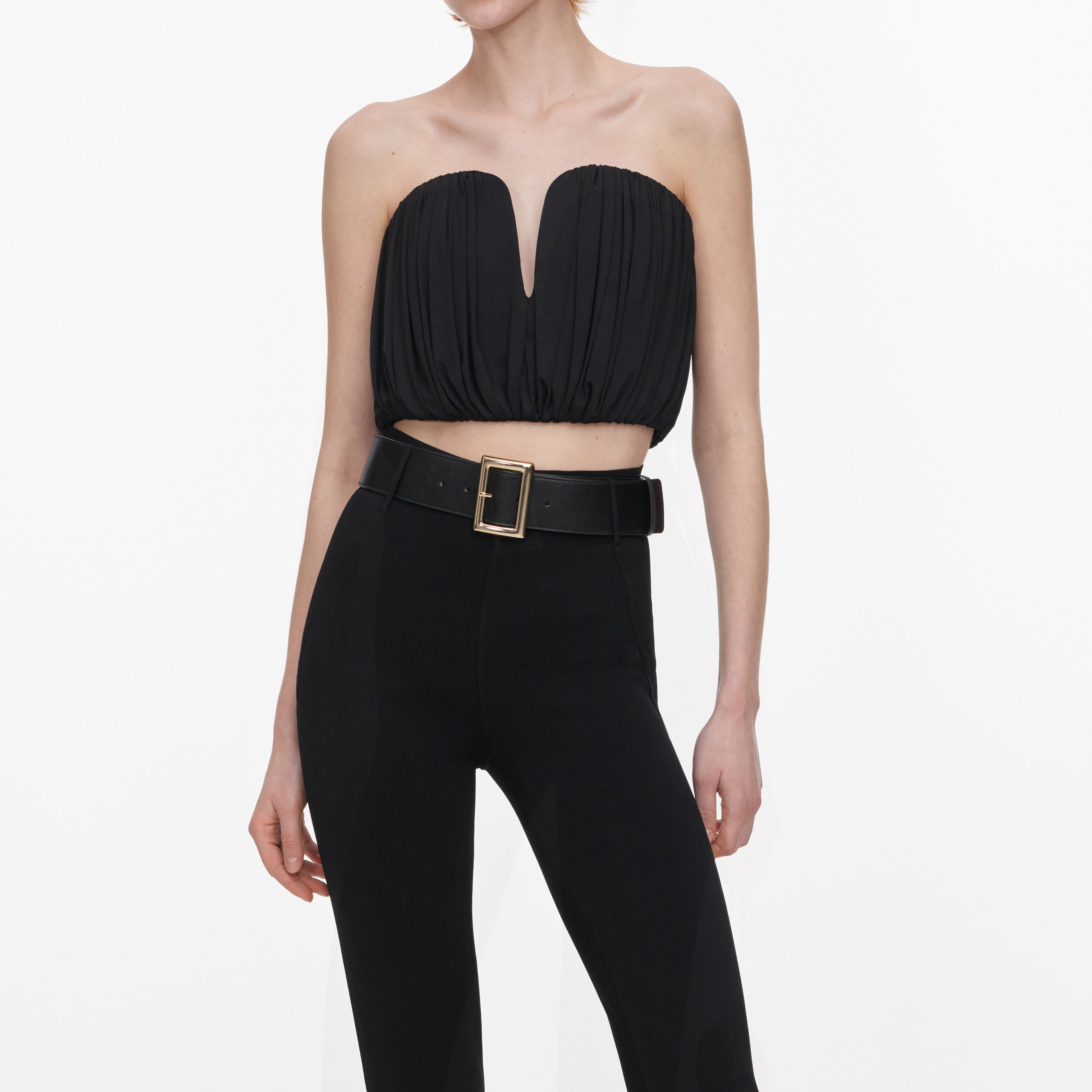 Black Bandeau Jersey Top