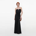 Black Jersey Bandeau Maxi Dress