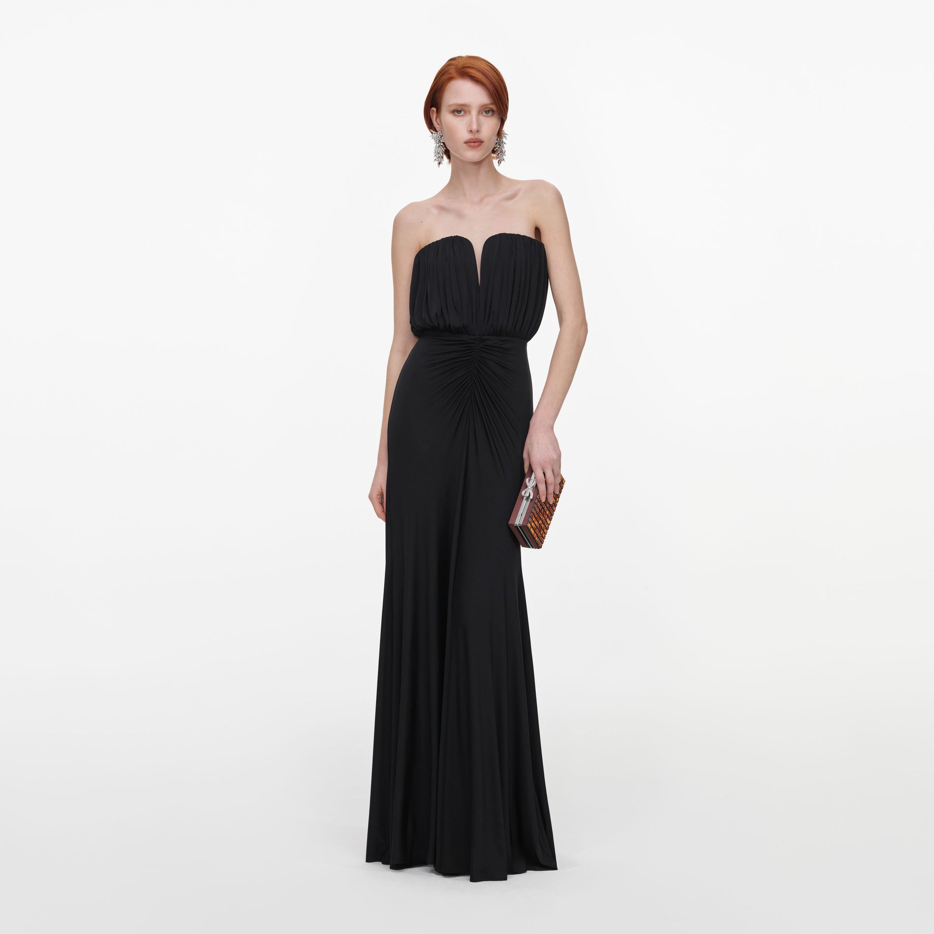 Black Jersey Bandeau Maxi Dress