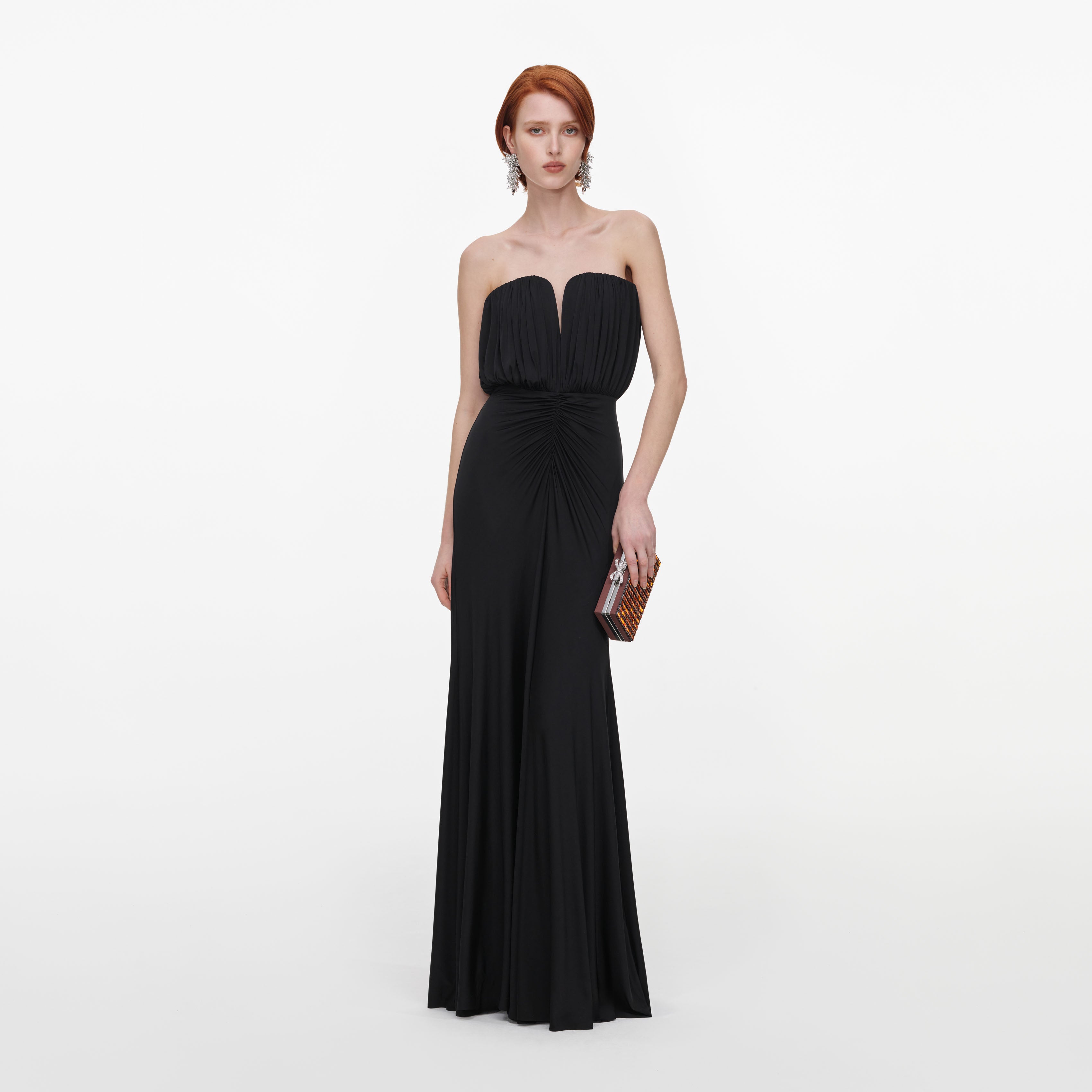 Black Jersey Bandeau Maxi Dress
