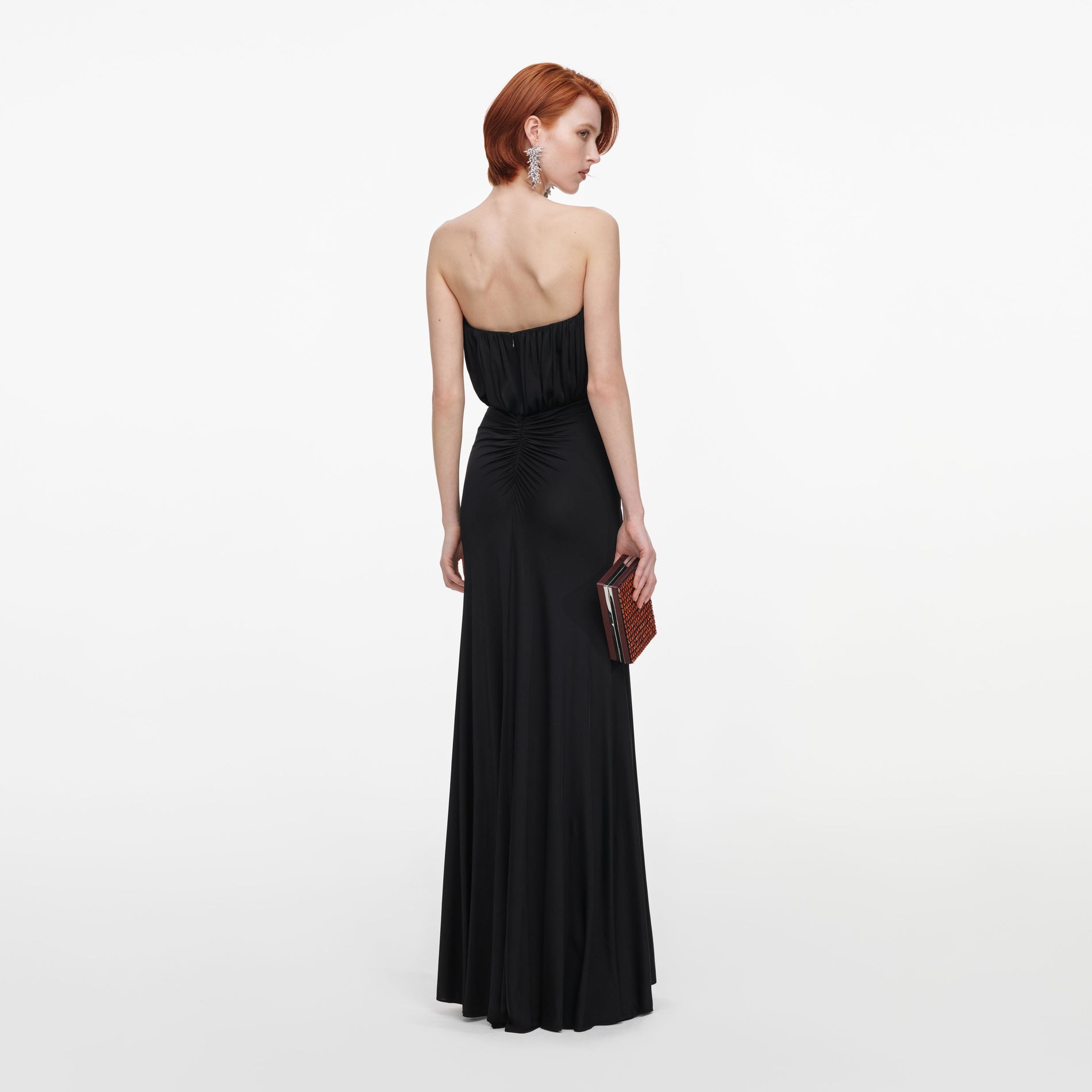 Black Jersey Bandeau Maxi Dress