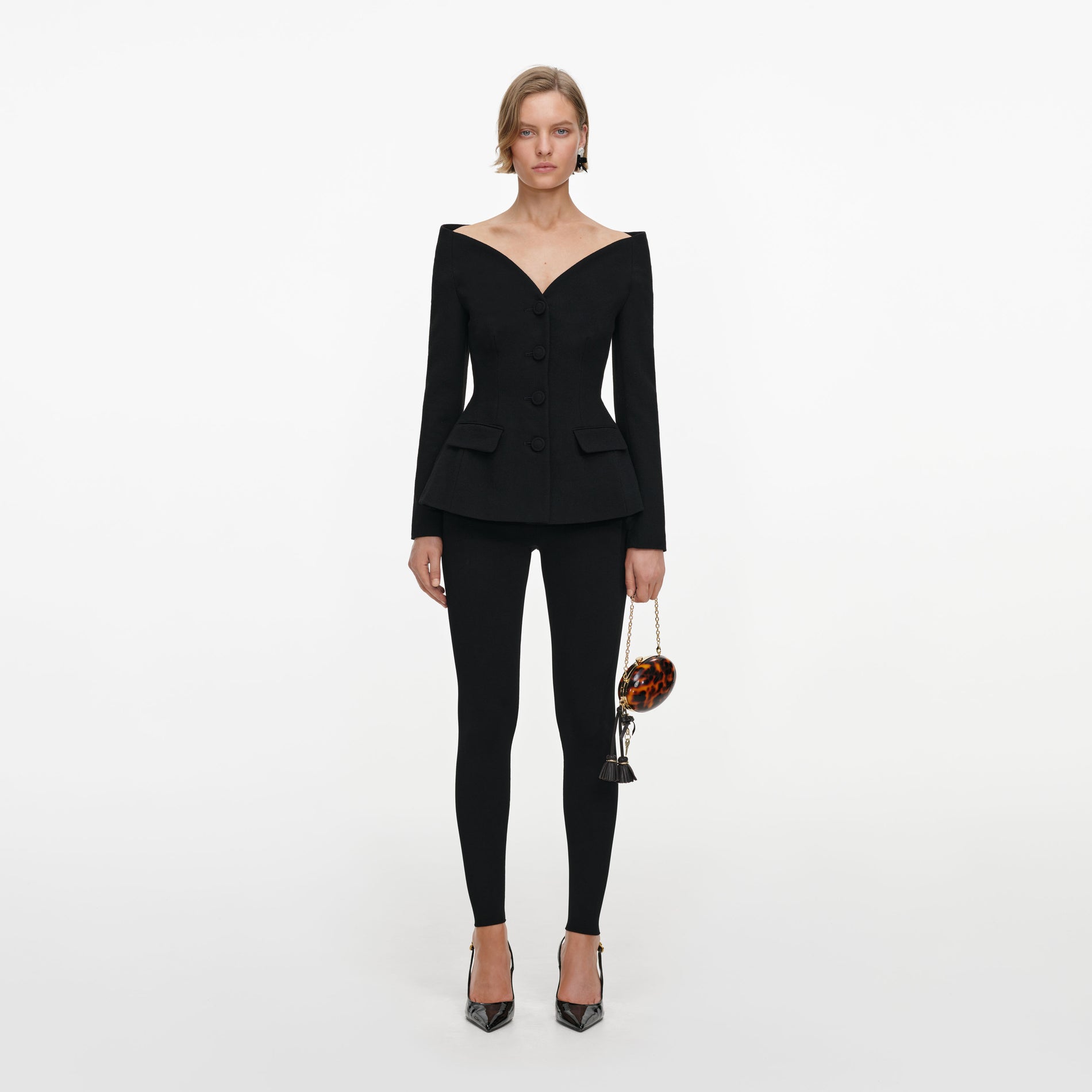 Black Wool Crepe Jacket