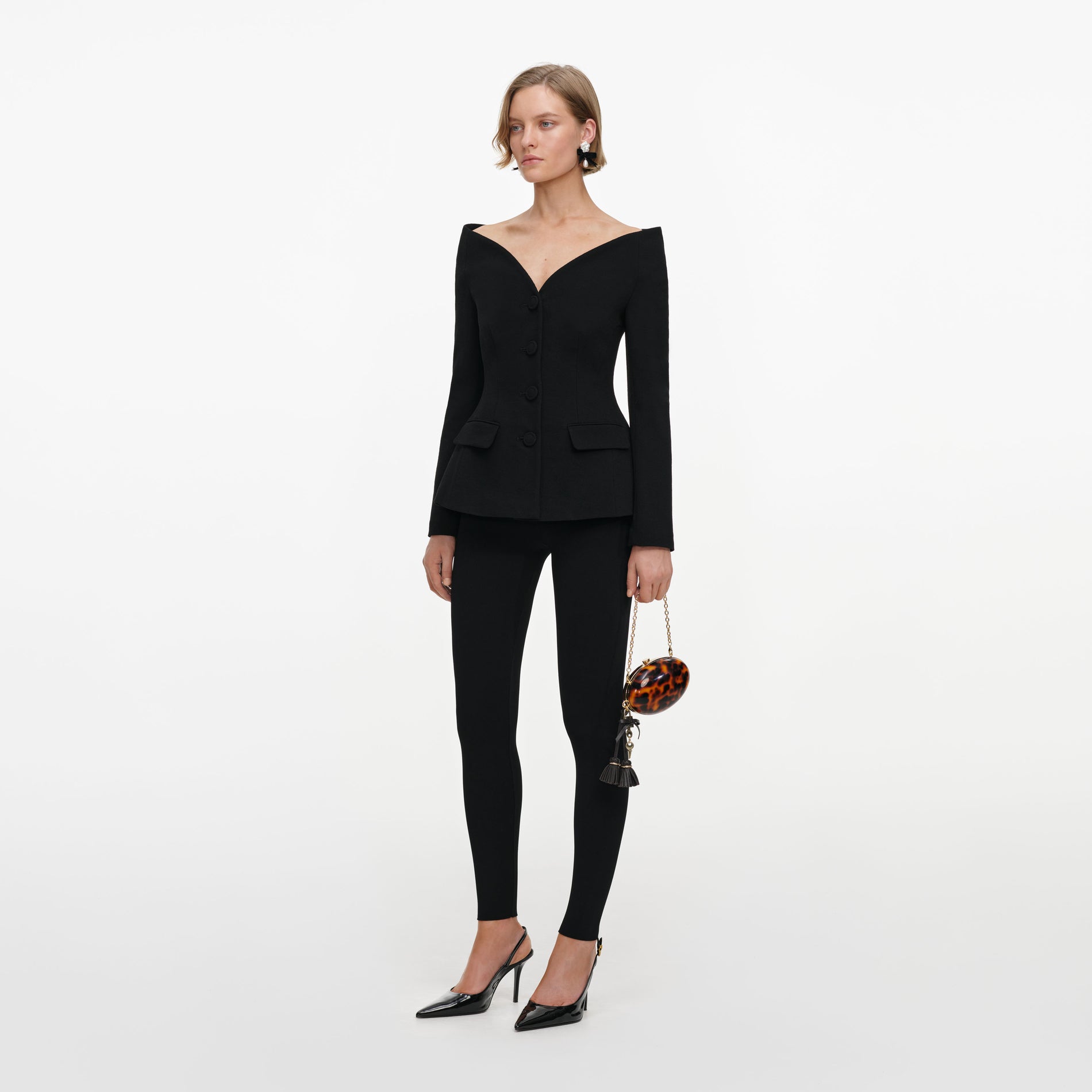 Black Wool Crepe Jacket