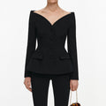 Black Wool Crepe Jacket