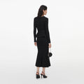 Black Lurex Rib Knit Midi Dress