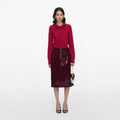 Red Flower Knit Cardigan