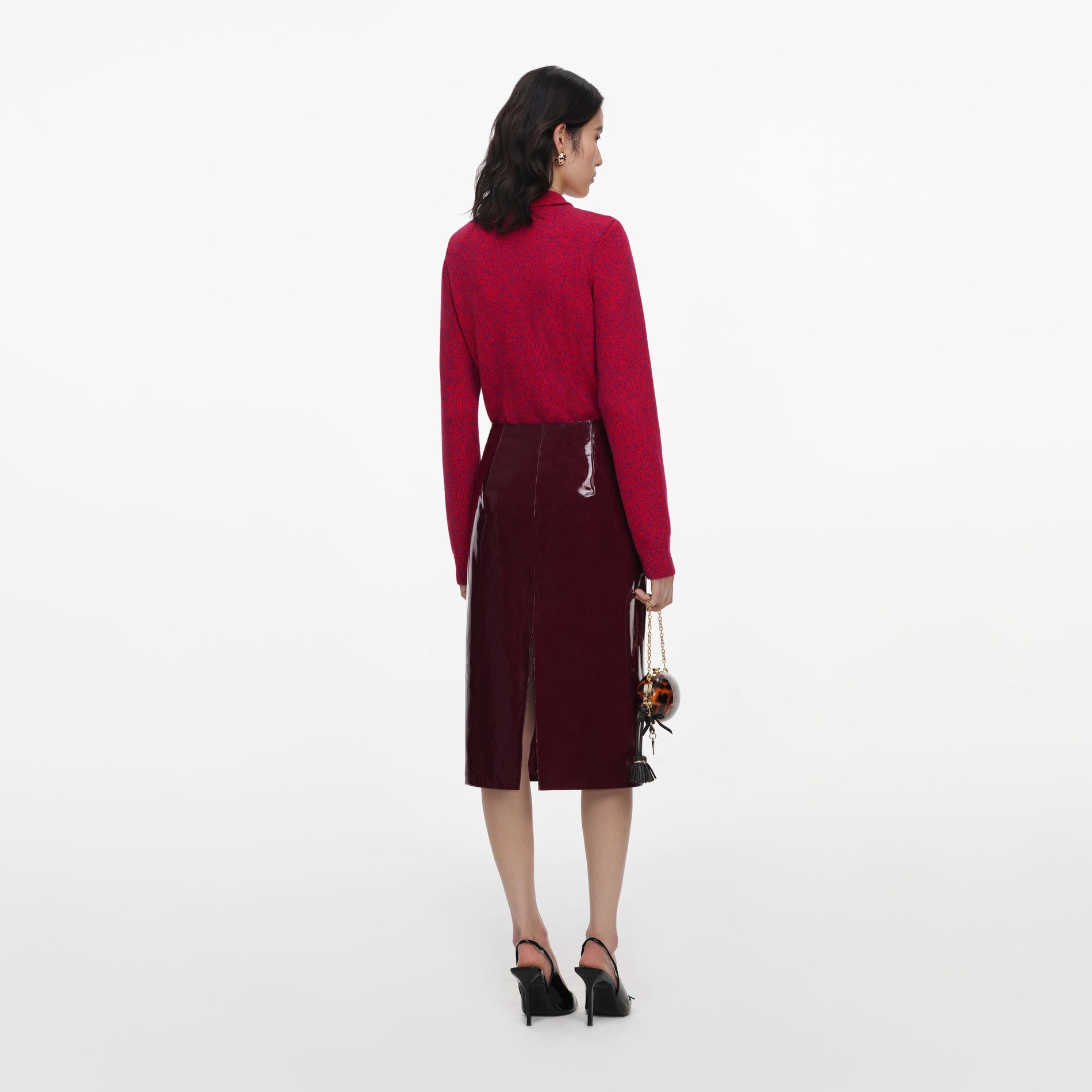 Red Flower Knit Cardigan