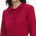 Red Flower Knit Cardigan