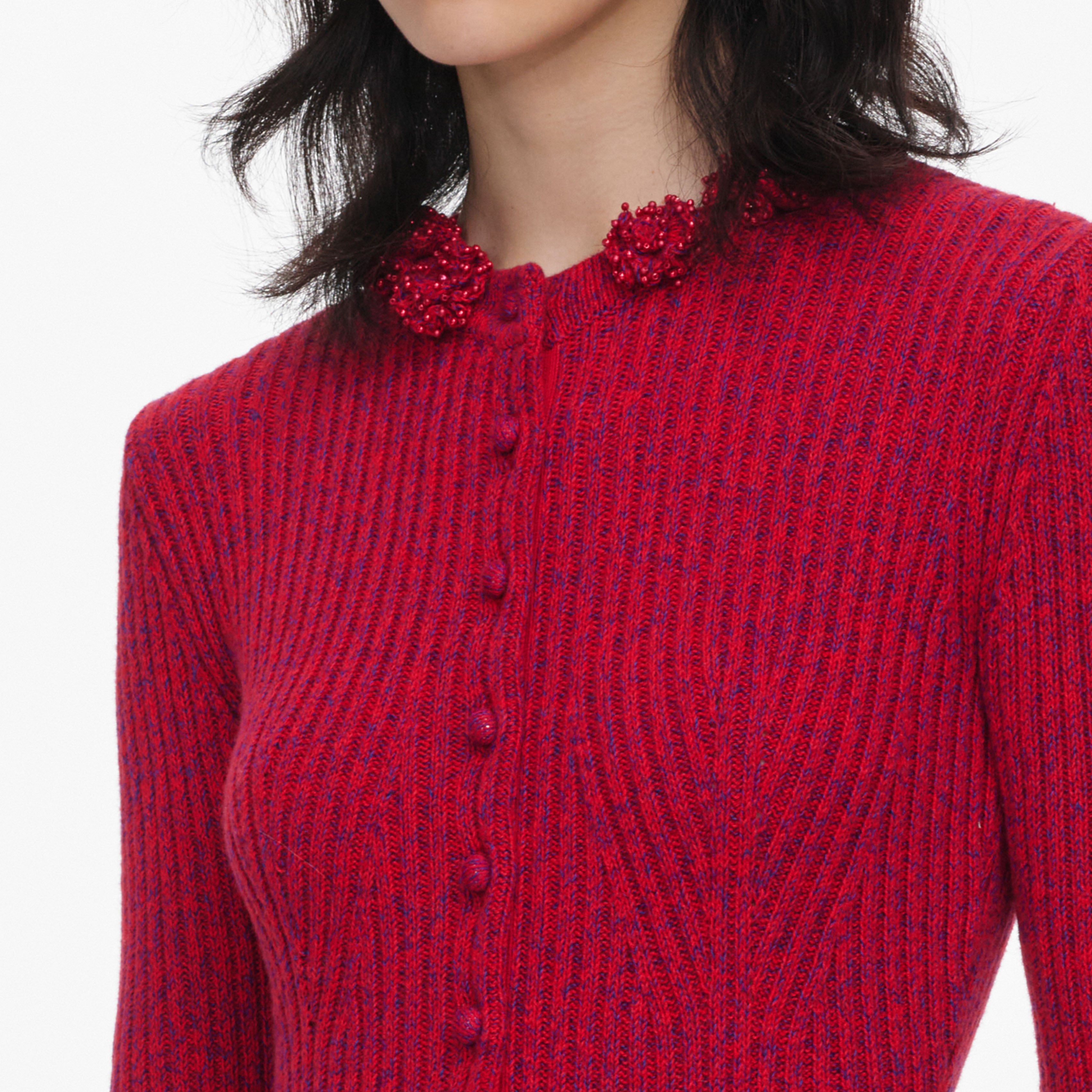 Red Flower Knit Playsuit