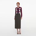 Burgundy Argyle Lightweight Jumper